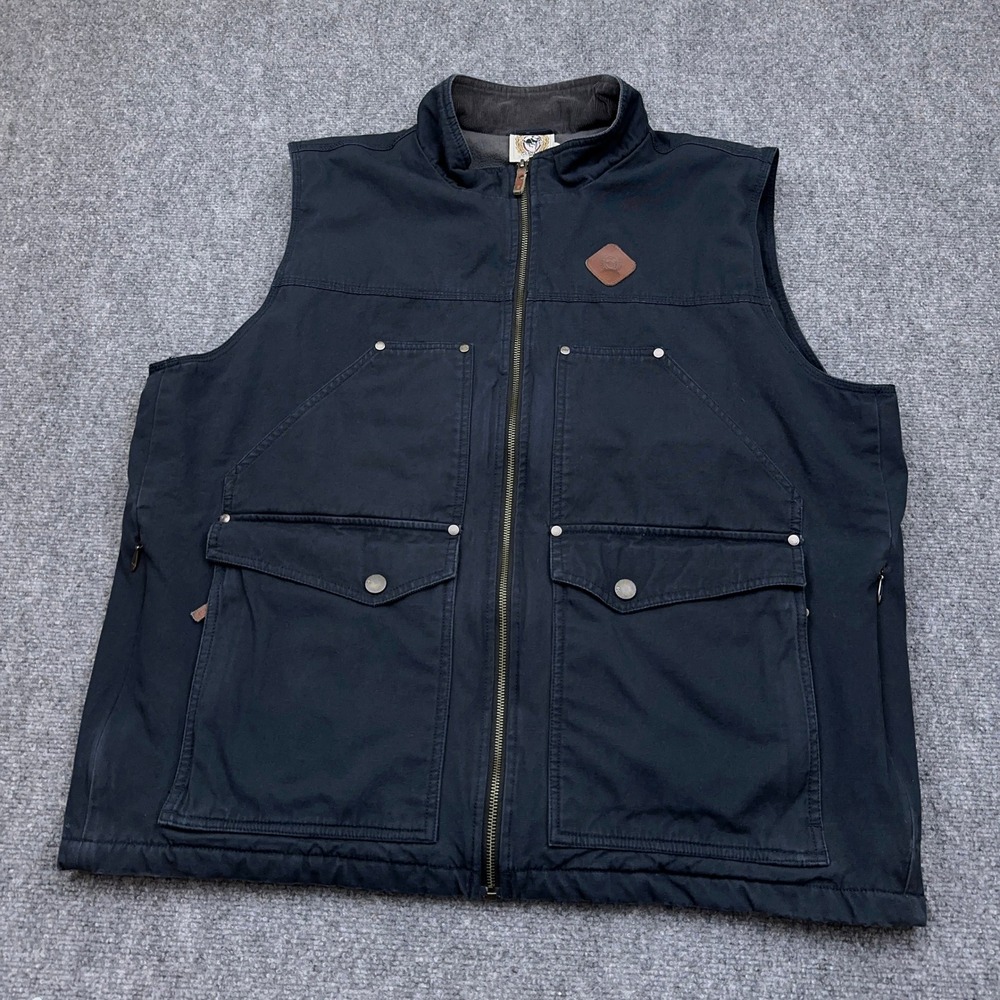 CINCH Contender Concealed Carry Vest Mens XXL Navy Full Zip Canvas Cargo Utility